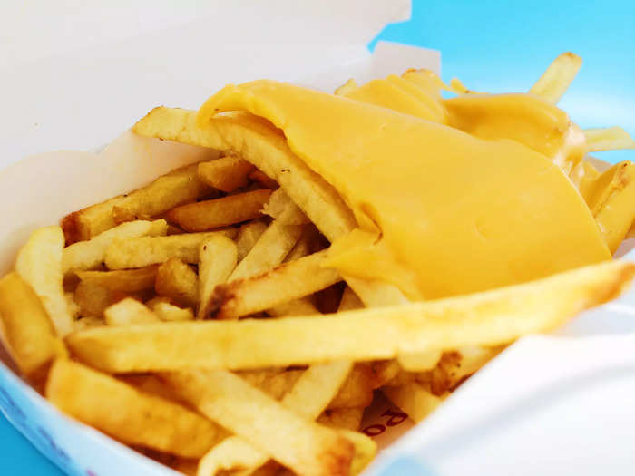 The cheese itself was tasty — it was a tangy, classic American cheese. However, most of the fries didn