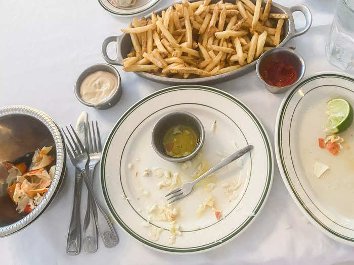 As I finished my crab, I realized the fries I ordered — though delicious — were completely unnecessary. I was simply too full.