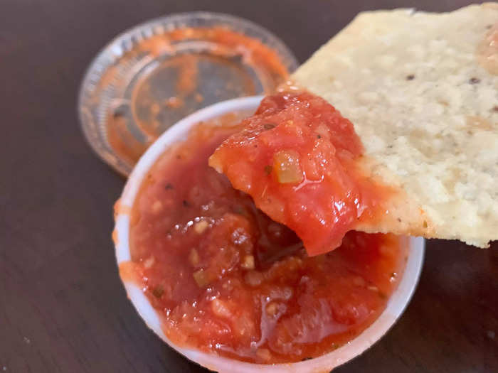The salsa itself, however, had a strange taste and almost reminded me of marinara sauce.