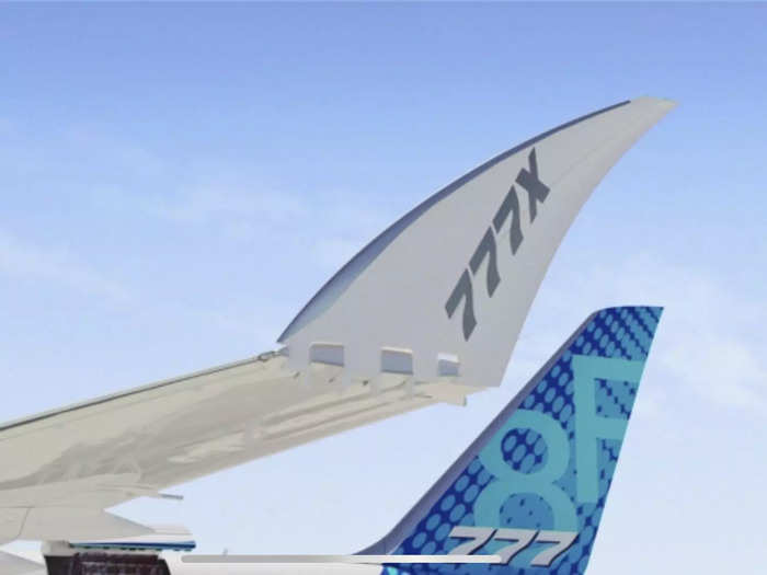 The flagship jet, which is the first to feature folding wingtips, is an upgraded version of the original 777 that took its maiden flight in 1994.