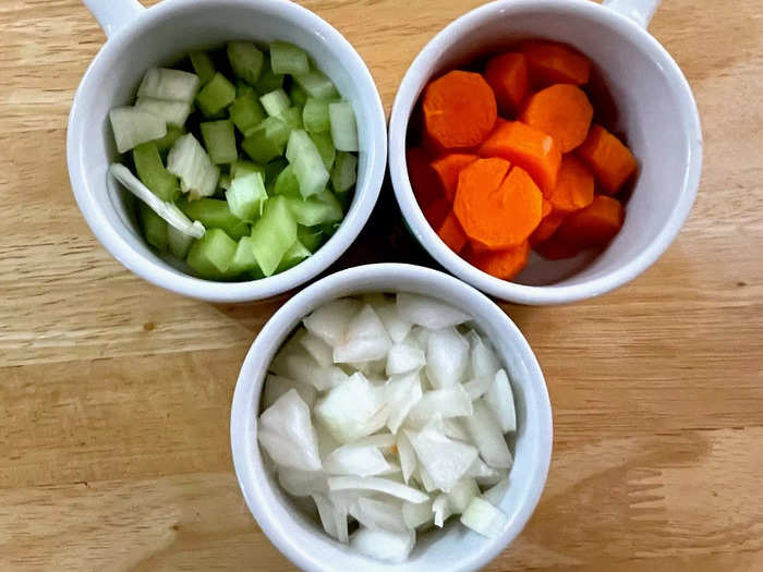 Before I started cooking, I prepped my veggies.