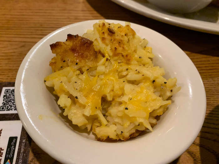 The hash brown casserole, one of my sides, was probably the best thing I ordered, and I could