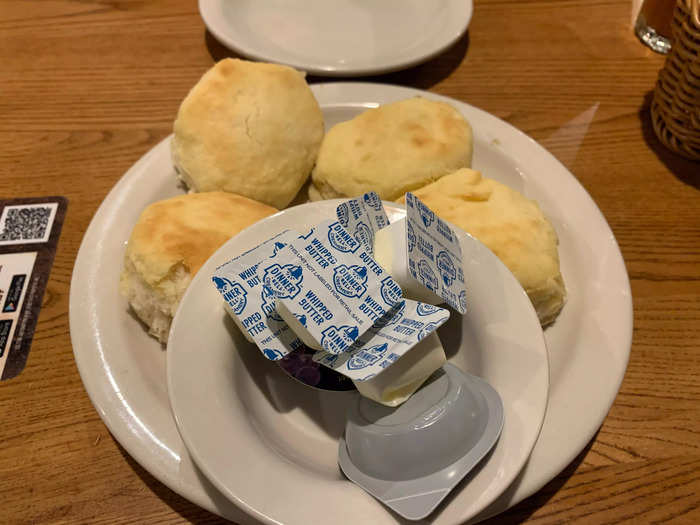 We started out with a plate of biscuits.