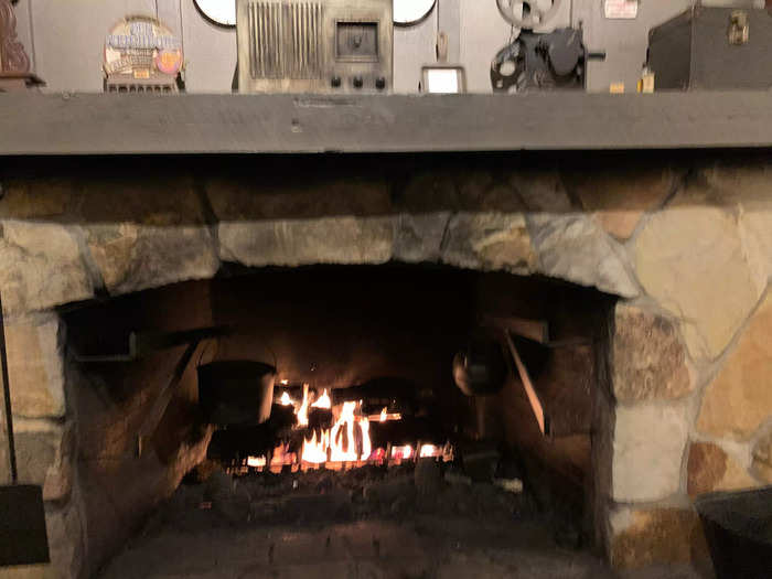 The center of the restaurant had a large, wood-burning stone fireplace that I overheard customers request to be seated near.