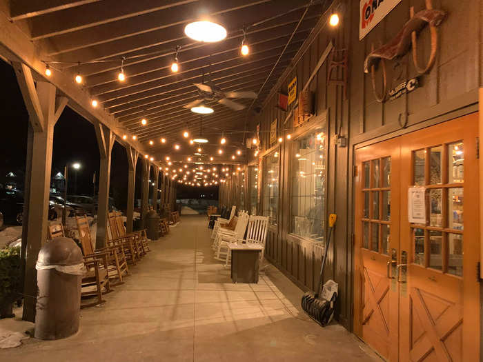 When we arrived, the first thing we noticed was the store has a large porch around the entrance accented by string lights, which looked cozy and inviting on a cold New York evening.