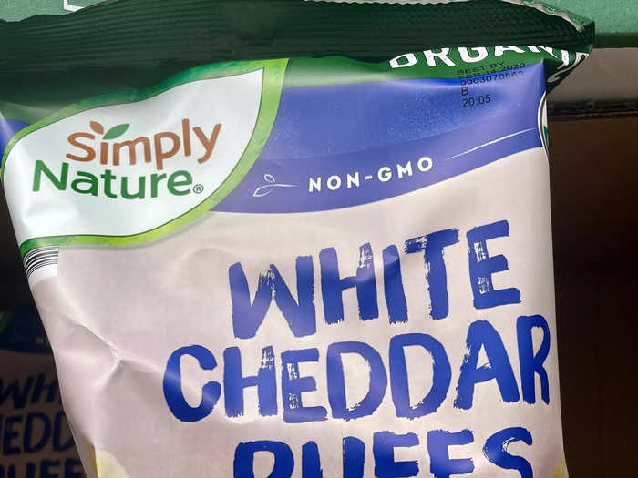 These Simply Nature organic white-cheddar puffs are an easy snack to pack on busy days.