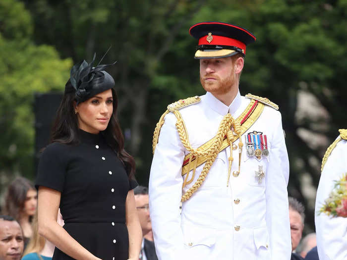 Harry and Markle looked regal while visiting the Anzac Memorial on October 20, 2018, in Sydney, Australia.