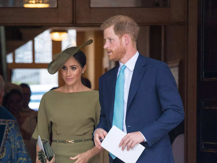 The couple looked dapper for Prince Louis