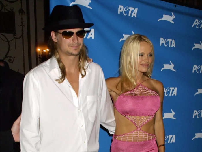 She arrived at the 2001 PETA Humanitarian of the Year Awards in a pink halter dress.