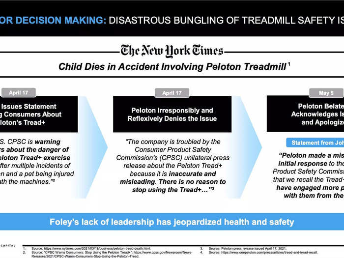 The presentation also depicts Foley as "irresponsible" in his handling of an incident involving the death of a child.