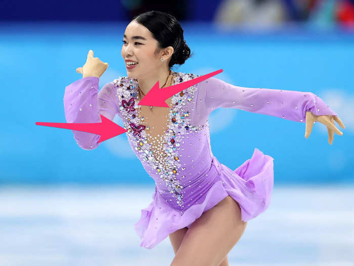 US figure skater Karen Chen said her mom designed her costume with butterfly details that paid tribute to her free-skate music choice.