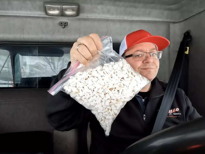 Five hours into the shift and Gaffin pulls out one of his most essential supplies: home-made popcorn with coconut oil and a little salt.