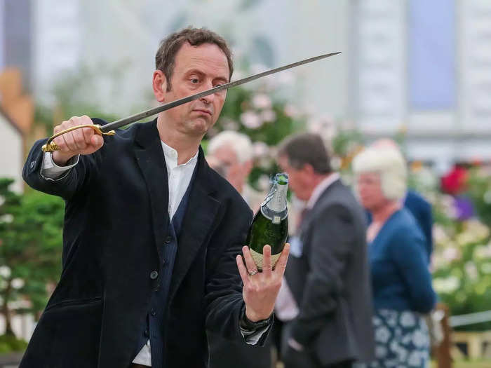 The St. Regis Hotel also had a daily champagne-sabering ceremony.