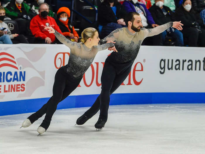 US figure skater Ashley Cain-Gribble also wore pants to the 2022 US Figure Skating Championships, where she and skating partner Timothy LeDuc won gold.