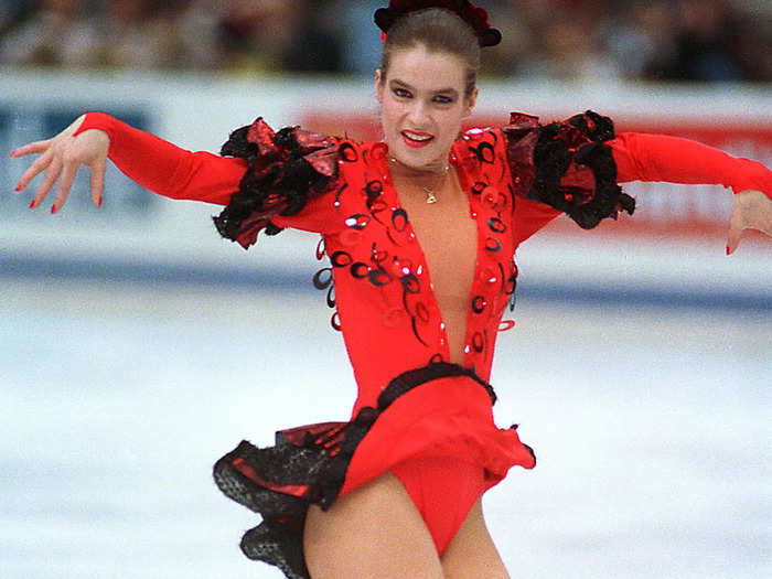 Her red dress with a sheer chest panel at the 1988 Olympics abided by the Katarina Rule.