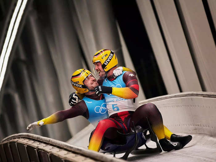 Joy in the luge doubles.