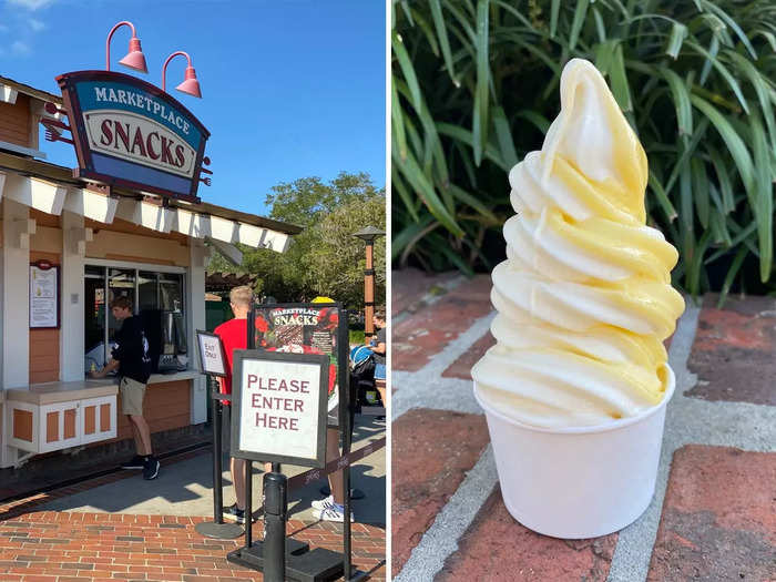 At the Marketplace Snacks booth, you can enjoy some of your favorite Dole Whip treats.