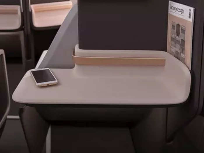 ACCESS offers a large tray table located in front of the passenger...