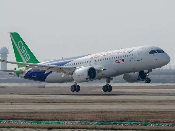 The C919 is a narrowbody passenger jet made by state-owned aerospace manufacturer Commercial Aircraft Corporation of China (Comac), built to rival the industry
