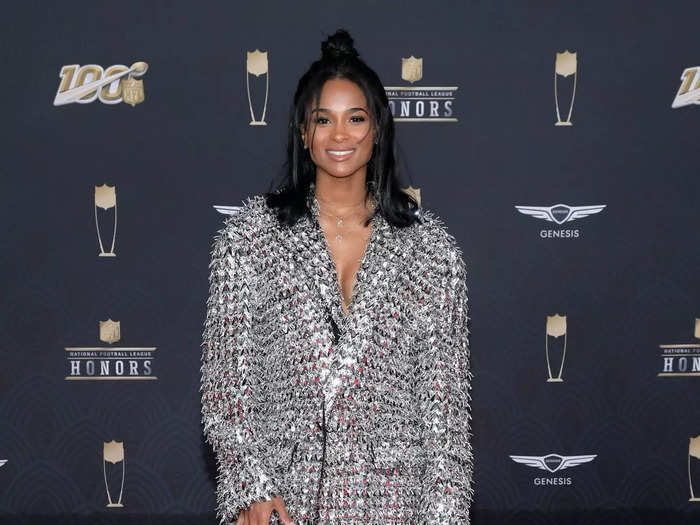 Ciara hit the red carpet wearing a Balmain version of the "no-pants" trend in 2020.