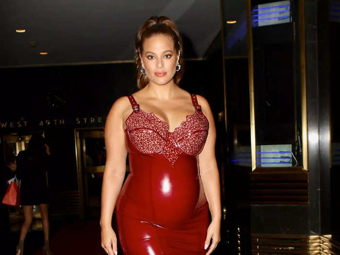 Ashley Graham was bold in 2019 when she wore a formfitting maternity dress made from red latex.