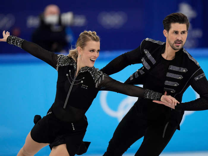 4. Madison Hubbell and Zachary Donohue, representing Team USA in ice dancing, went rocker-chic for their rhythm dance routine.