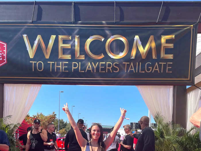 The red carpet was rolled out for the Players Tailgate, which took place right next to SoFi Stadium at the Hollywood Park Casino.