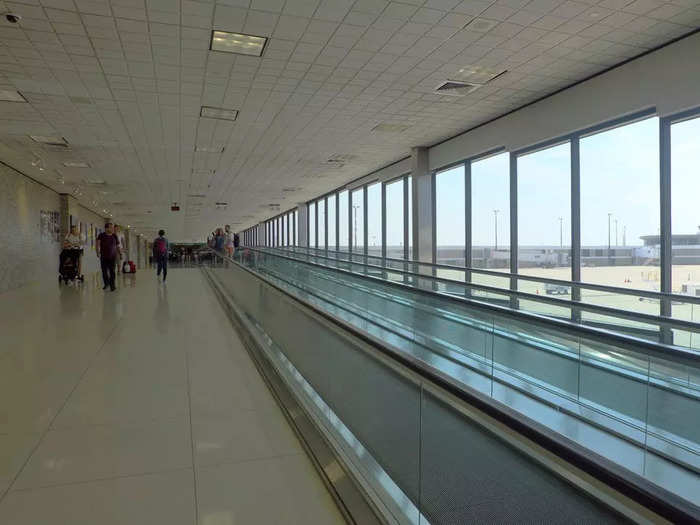 The lack of passengers created an unsettling feeling of abandonment at the three-terminal airport, with deserted corridors and empty gates.