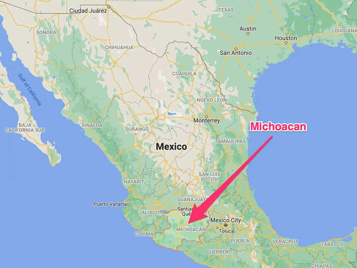 This is Michoacan, a state in western Mexico. Its capital, Uruapan, has been called 