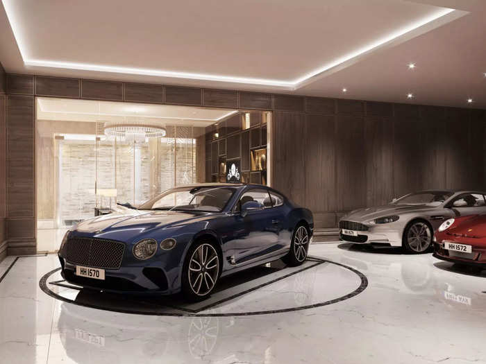 There will be garage space for up to six cars, including a car elevator to the basement which will host a car gallery, snooker room, and home cinema.