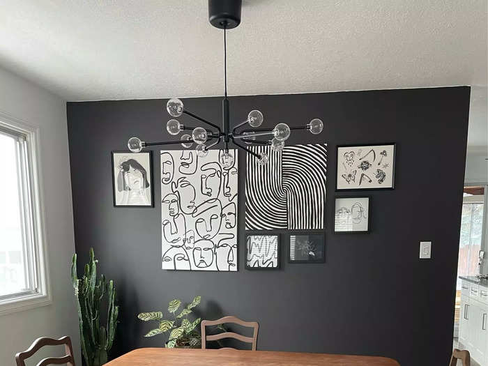 She added a pop of color to her dining room by adding yellow seats.