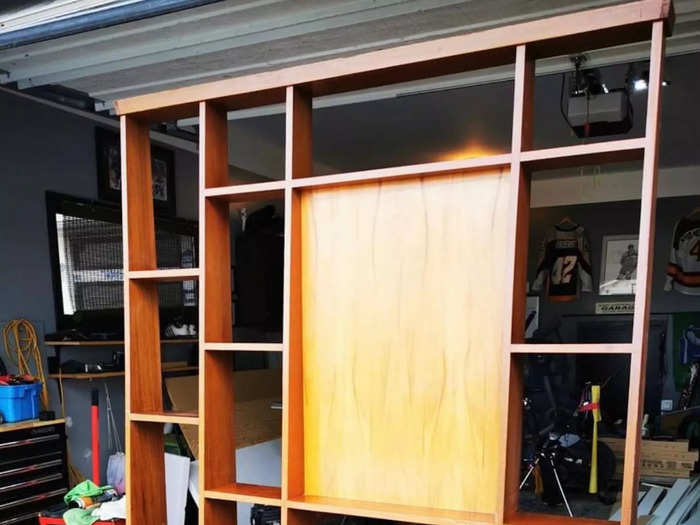 Hiebert found this shelving unit on Facebook Marketplace, and she said it didn