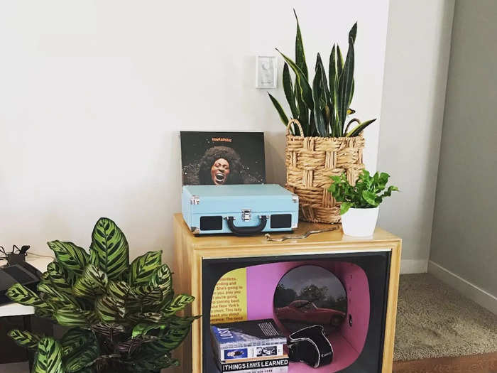 Now, she uses it as a display console in her living room.