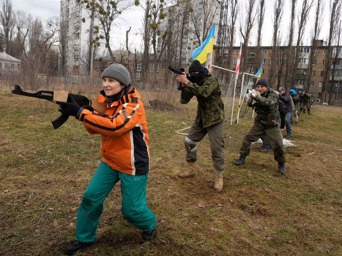 Some of these elderly civilian soldiers began volunteering in 2014 when conflict broke out in Donbas at Ukraine