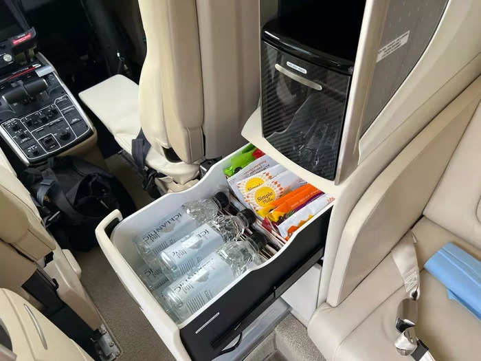 However, the jet still has a small galley with snacks and a drink cooler.