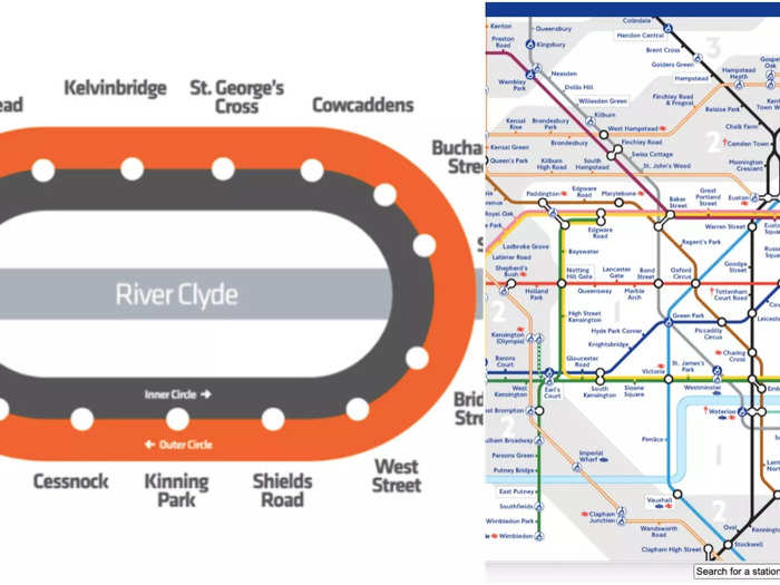 The London Underground is more complicated than the Glasgow Subway.