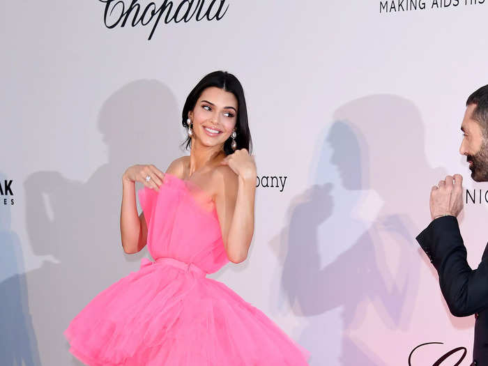 In a slightly more girly take on fashion, Jenner wore a hot pink tulle gown to attend the Cannes Film Festival in 2019.