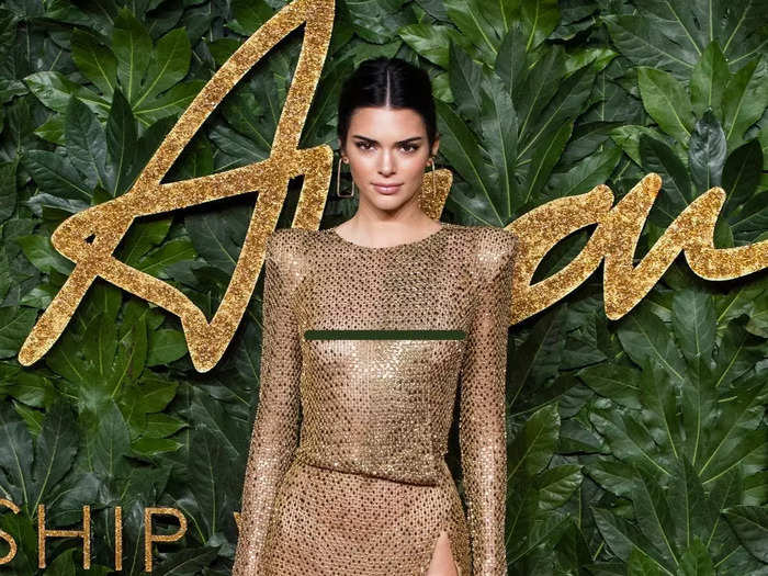 Jenner brought out another sheer gown for the 2018 Fashion Awards in London.