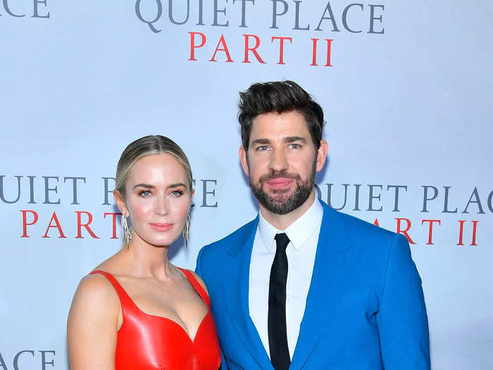 John Krasinski co-starred with his wife, Emily Blunt, in "A Quiet Place," which he also directed. He returned to direct the 2021 sequel, which starred Blunt as well.