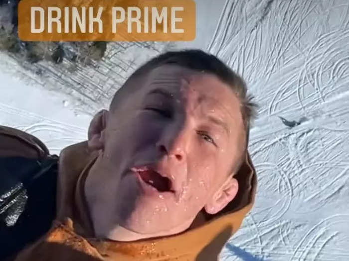 He filmed his friend jumping off a helicopter while yelling "Drink Prime."