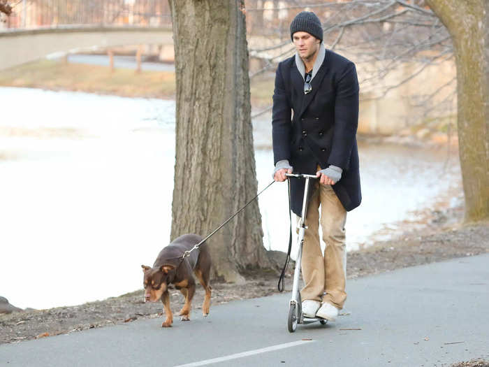 Tom Brady loves doing activities with his pit bull, Lua.