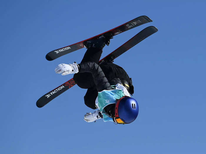 2/8: Eileen Gu flips below a clear blue sky during the Big Air final on Day 4 of the Beijing Olympics.