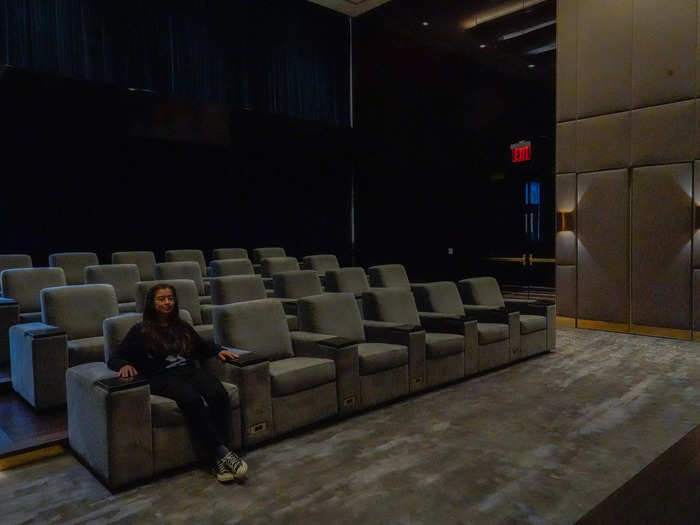 Movies may be screened in the theater that seats 24 people. Residents can host events in the space, a representative for Extell Development Company told Insider.