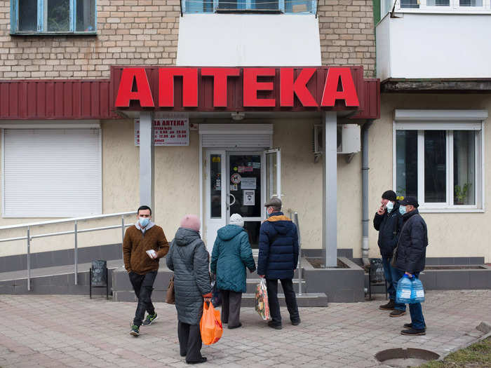 Citizens have also been queueing for pharmacies in the wake of the airstrikes ...