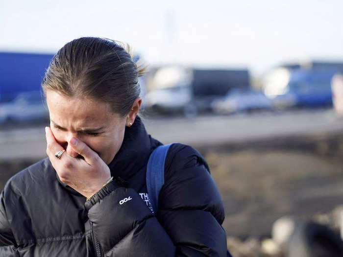 People arrive in Poland after fleeing Ukraine