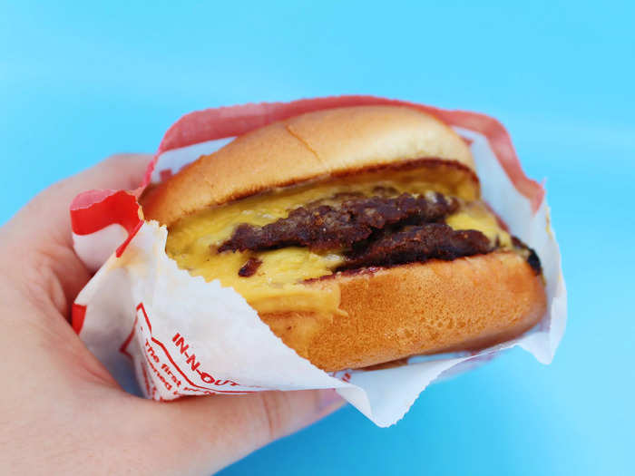 From In-N-Out, I ordered a Double-Double burger, regular fries, and a soft drink.