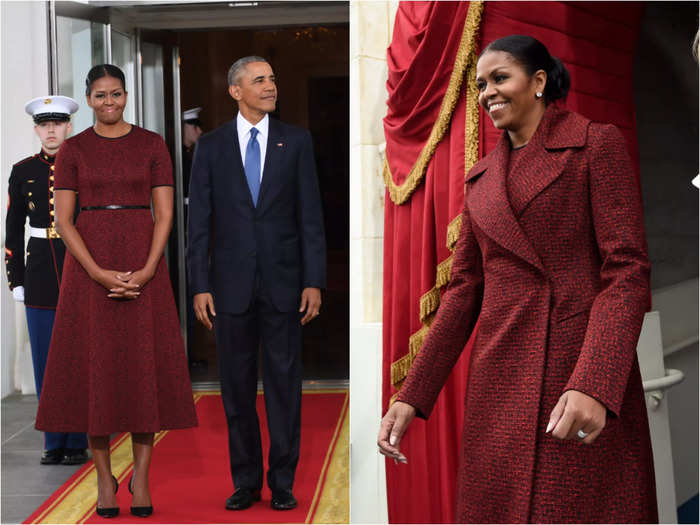 She wore her favored designer, Jason Wu, for her last appearance as first lady on January 20, 2017.