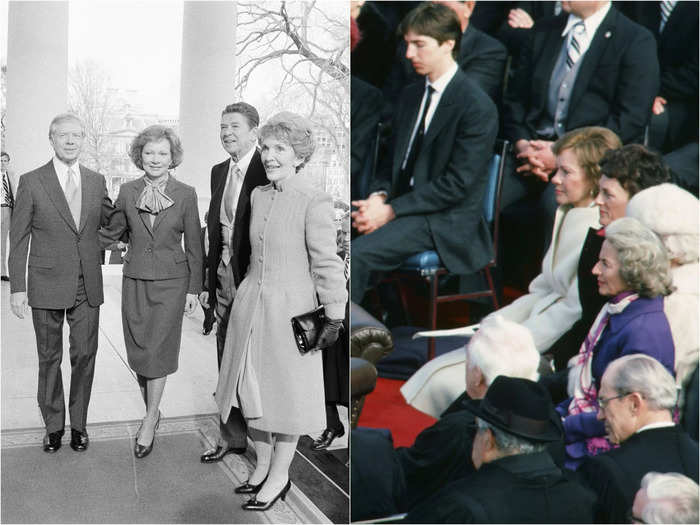 She wore a bow collar on her final day as first lady in 1981.