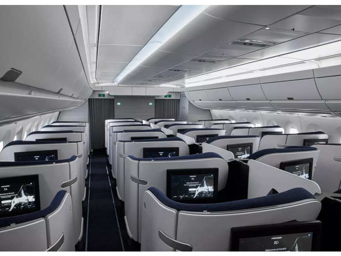 The seat lamp complements the new mood lighting installed in the cabin, which was designed to combat jet leg.