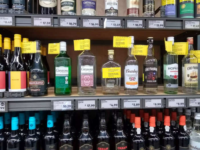 What I found really interesting was the use of dummy bottles for spirits in the alcohol section, which didn